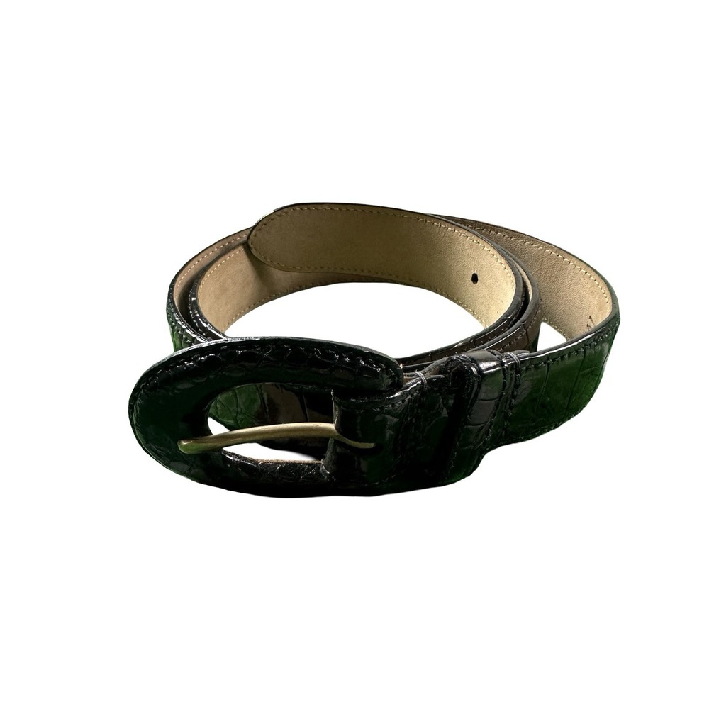 Bespoke Black Genuine American Alligator Womens Belt Size Medium 30 NWOT
